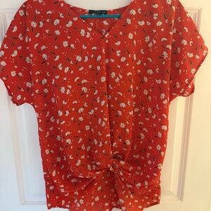 West Kei Red Floral Blouse